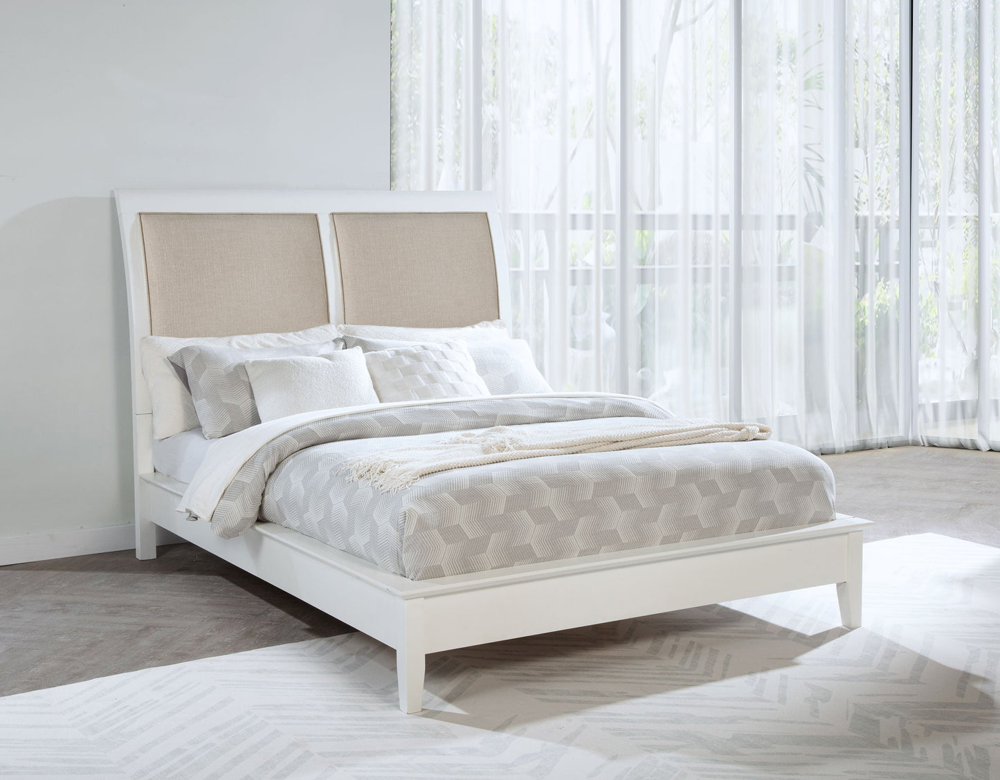 Bexhill 56-inch Upholstered  Panel Bed White