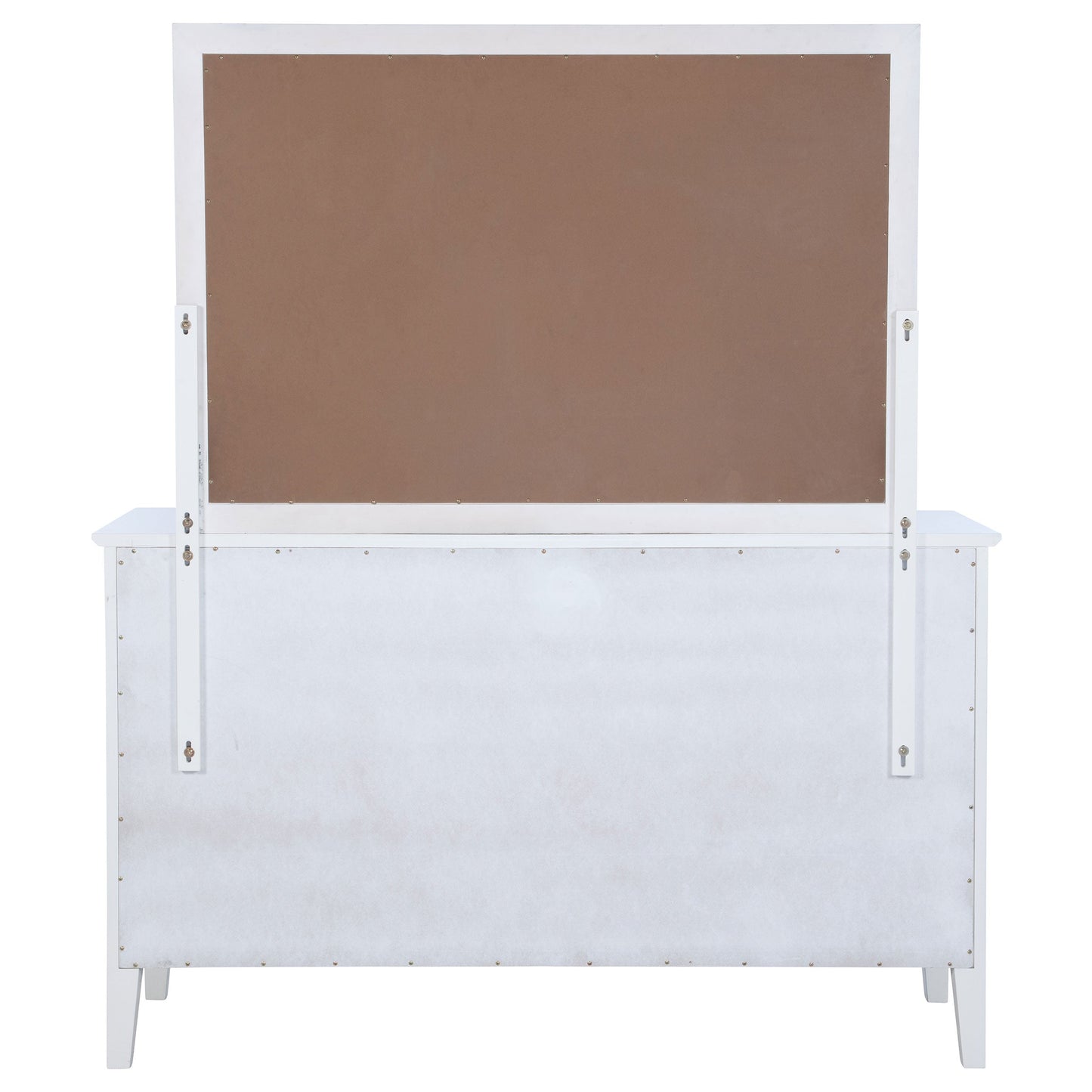 Cómoda Bexhill de 10 cajones y espejo blanco