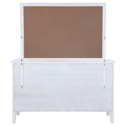 Cómoda Bexhill de 10 cajones y espejo blanco