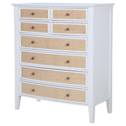 Cómoda Bexhill de 8 cajones blanca