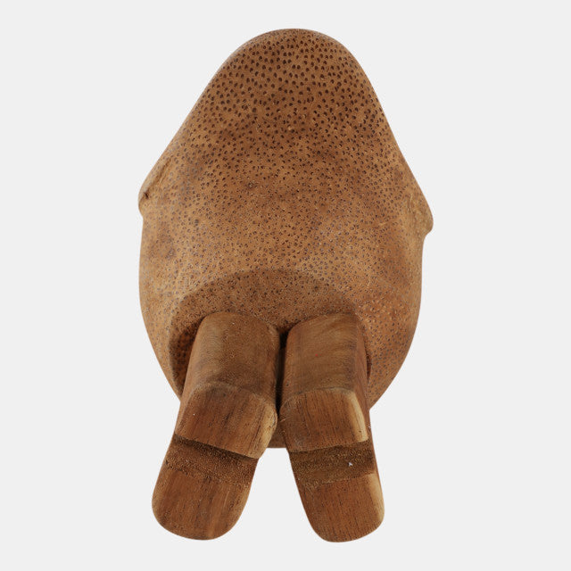 8x4" Natural Wood Duck In Boots, Brown