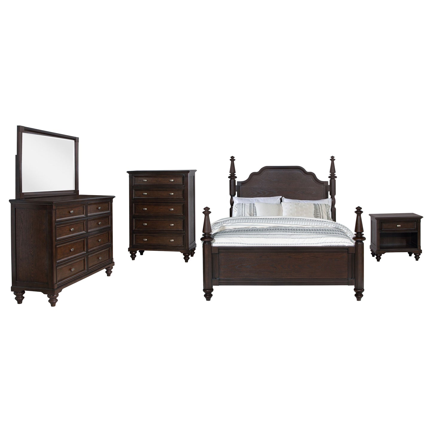 Andover Bedroom Set Dark Oak