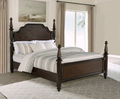 Andover 63-inch Four Poster Bed Dark Oak