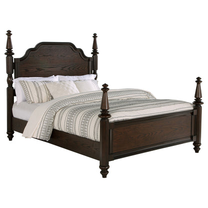 Andover 63-inch Four Poster Bed Dark Oak