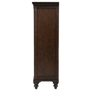 Cómoda Andover de 6 cajones con puerta de vidrio templado en roble oscuro