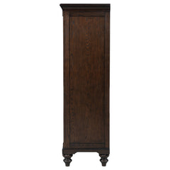 Cómoda Andover de 6 cajones con puerta de vidrio templado en roble oscuro