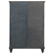 Cómoda Andover de 6 cajones con puerta de vidrio templado en roble oscuro