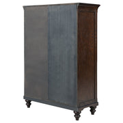 Cómoda Andover de 6 cajones con puerta de vidrio templado en roble oscuro