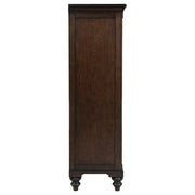 Cómoda Andover de 6 cajones con puerta de vidrio templado en roble oscuro