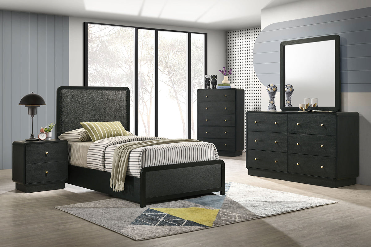 Cavelle 5-piece Twin Bedroom Set Black