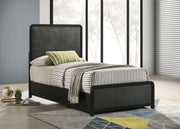 Cavelle 51-inch Upholstered Twin Panel Bed Black