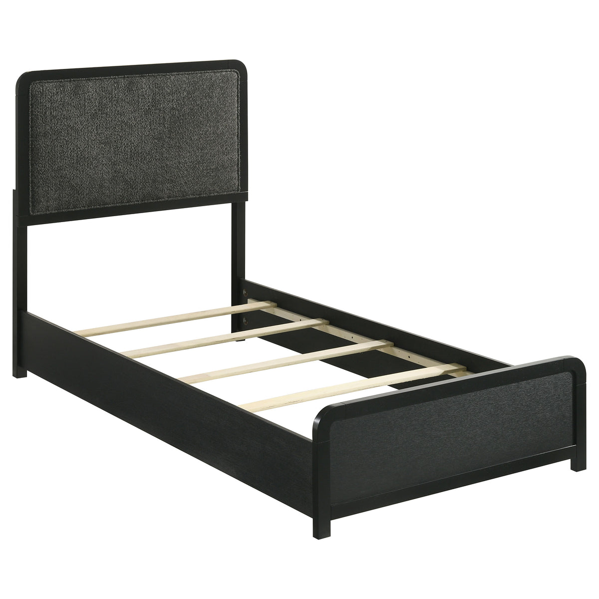 Cavelle 51-inch Upholstered Twin Panel Bed Black