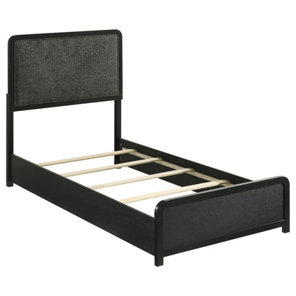 Cavelle 51-inch Upholstered Twin Panel Bed Black