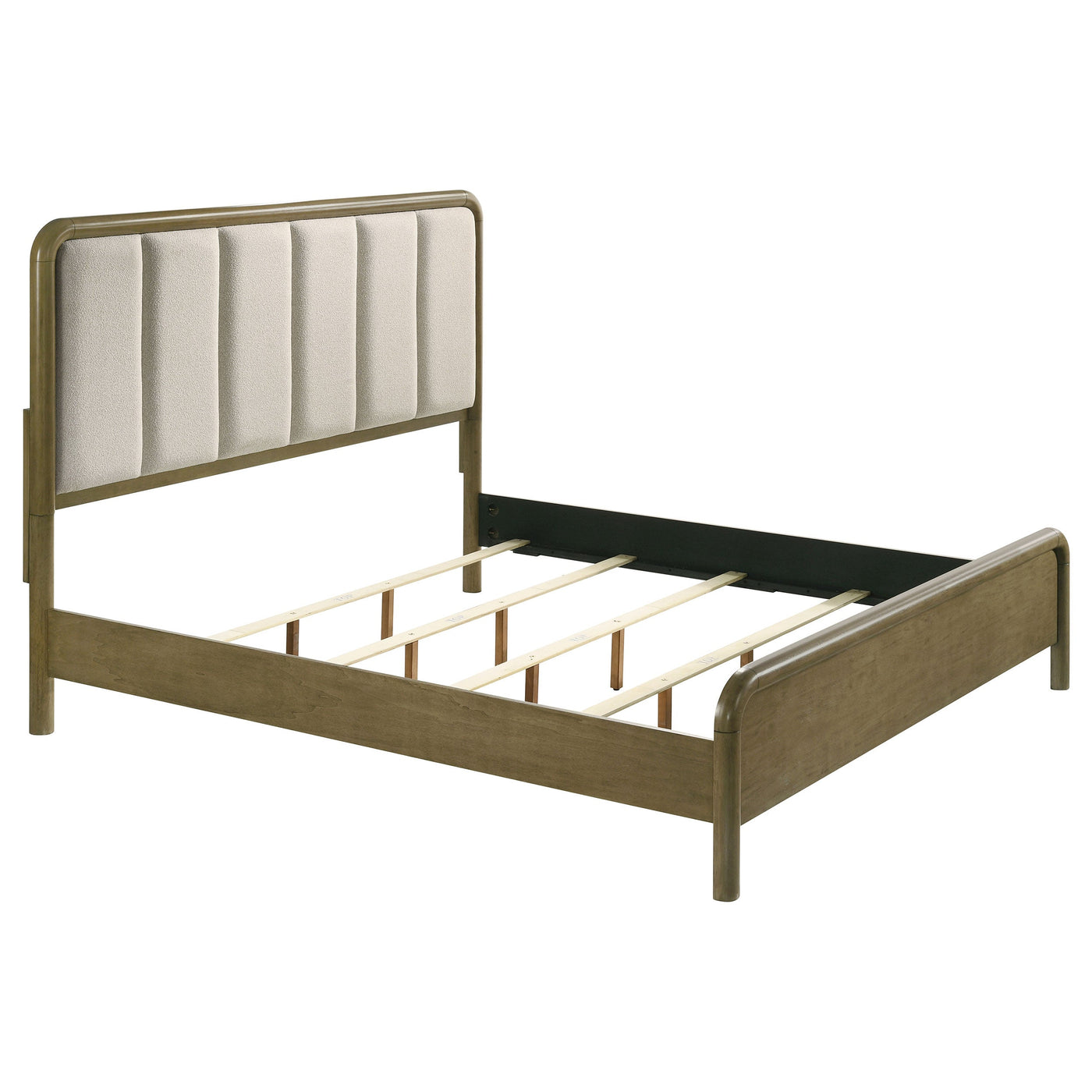 Cama tapizada Amsbury de 59 pulgadas color nuez moscada