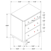 Arini 3-drawer Nightstand Black