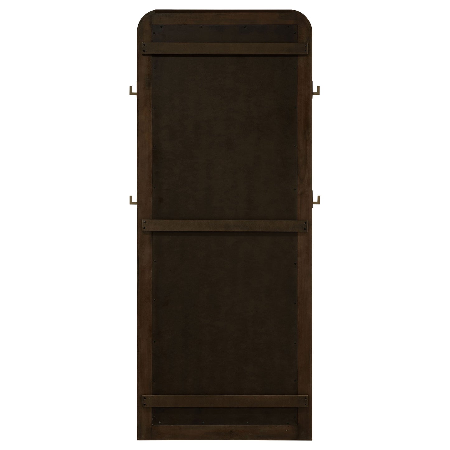 Espejo de pie de suelo con tejido de caña Arini, color negro