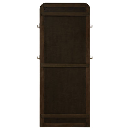 Espejo de pie de suelo con tejido de caña Arini, color negro