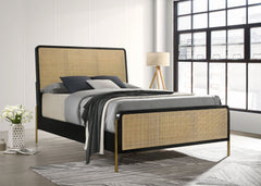Arini RattanPanel Bed Sand Wash and Natural