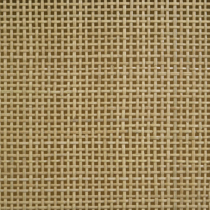 Cama con paneles de ratán Arini color arena y natural