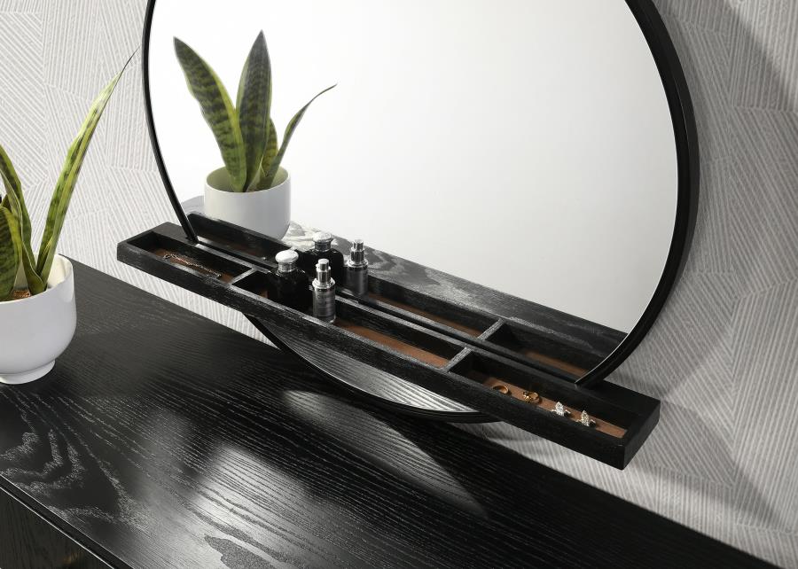 Arini Round Dresser Mirror with Shelf