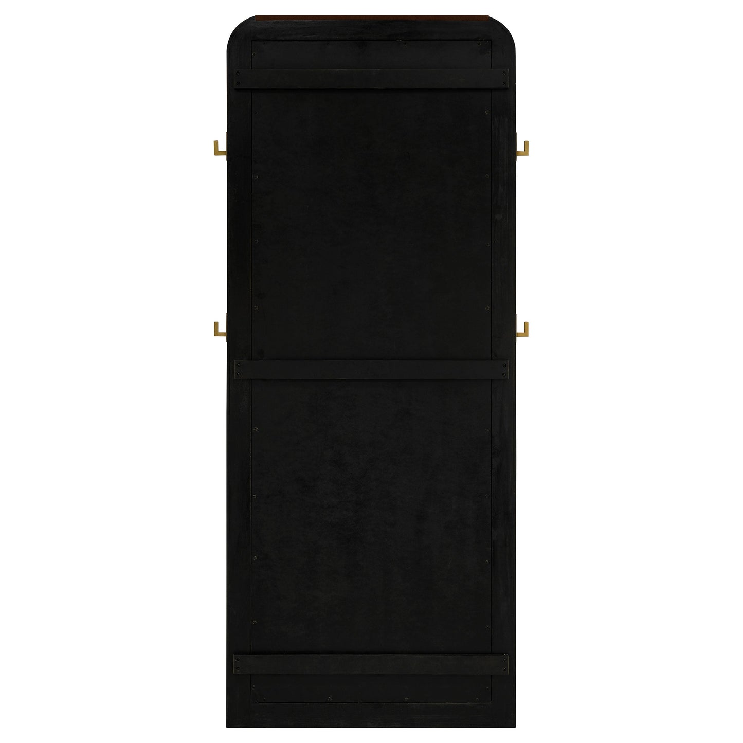 Espejo de pie de suelo con tejido de caña Arini, color negro