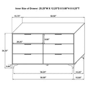 Kendall 6-drawer Dresser Black