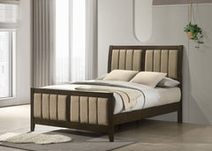 Wilkes 51-inch Upholstered  Bed Dark Cocoa