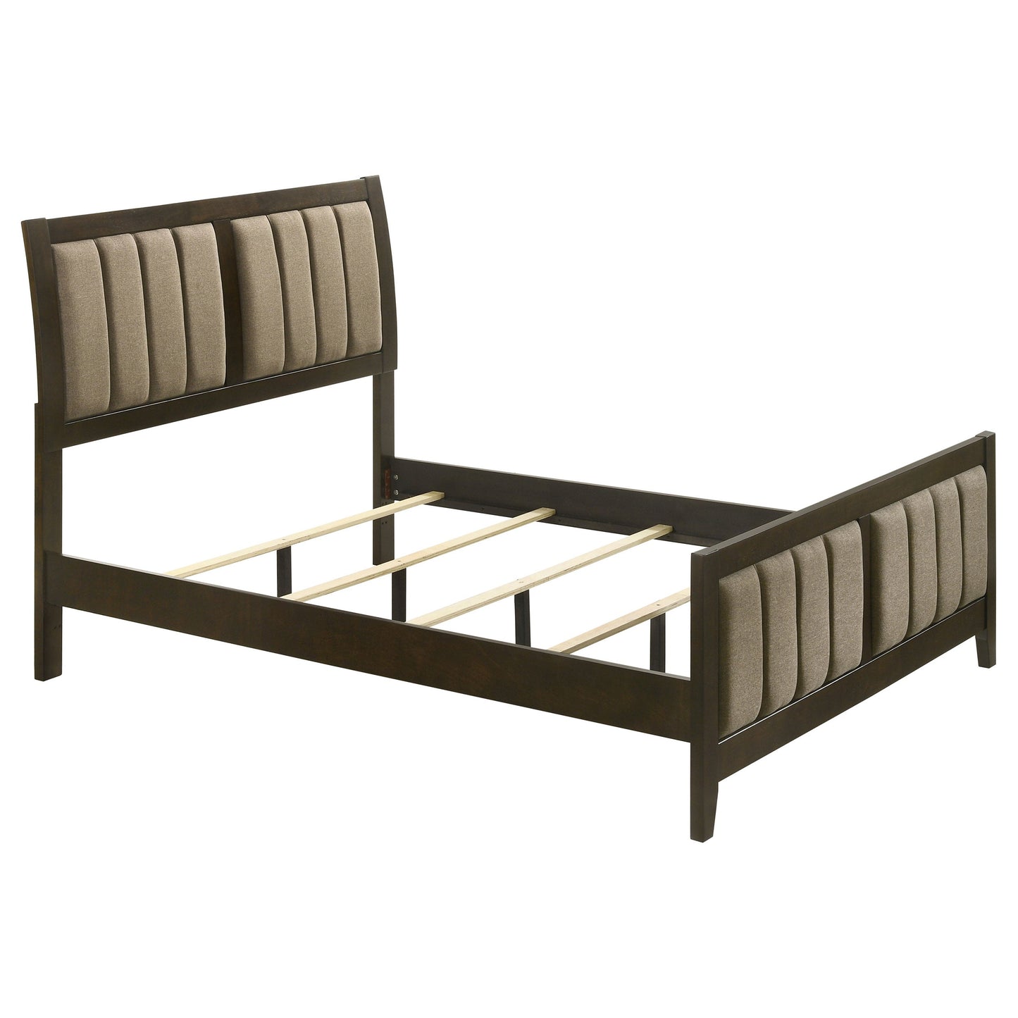 Wilkes 51-inch Upholstered  Bed Dark Cocoa