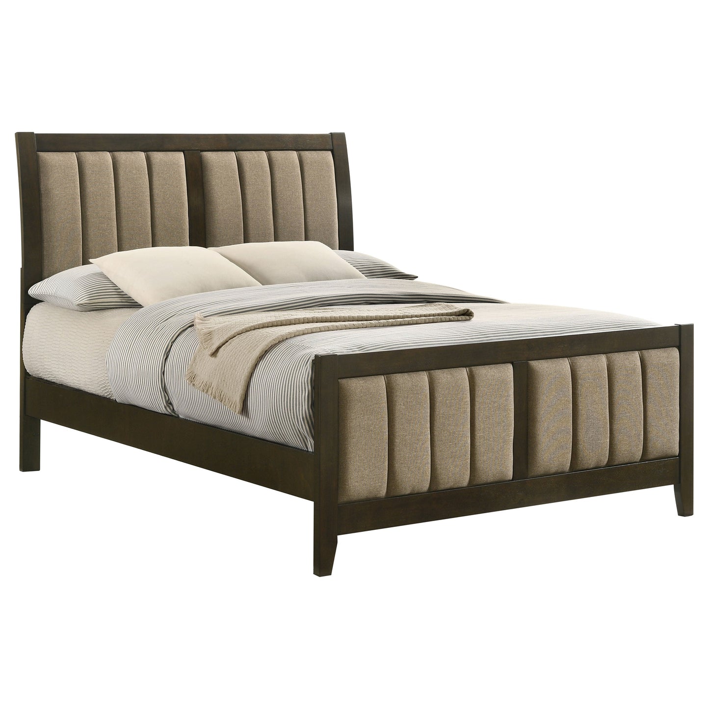 Wilkes 51-inch Upholstered  Bed Dark Cocoa