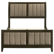 Wilkes 51-inch Upholstered  Bed Dark Cocoa