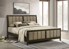 Wilkes 51-inch Upholstered  Bed Dark Cocoa