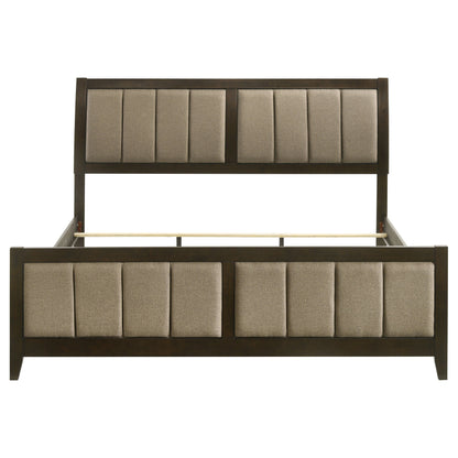 Wilkes 51-inch Upholstered  Bed Dark Cocoa