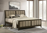 Wilkes 51-inch Upholstered  Bed Dark Cocoa