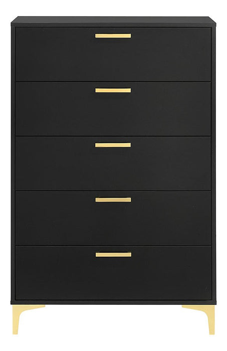 Kendall 5-drawer Chest Black