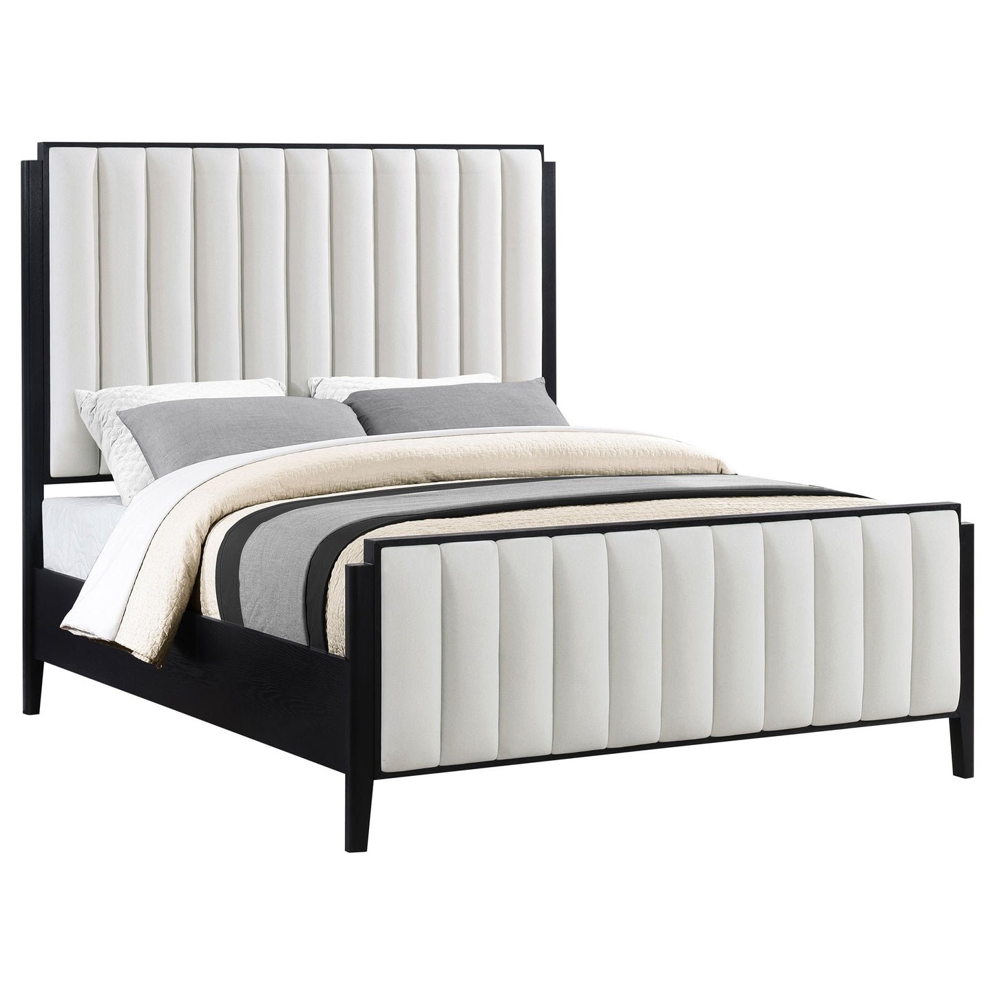 Cama tapizada Brookmead de 60 pulgadas, color negro