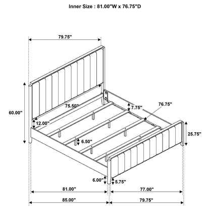 Cama tapizada Brookmead de 60 pulgadas, color negro