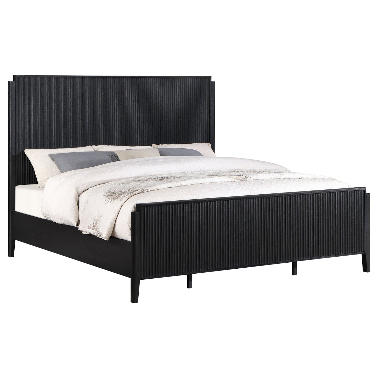 Brookmead Wood  Panel Bed Black
