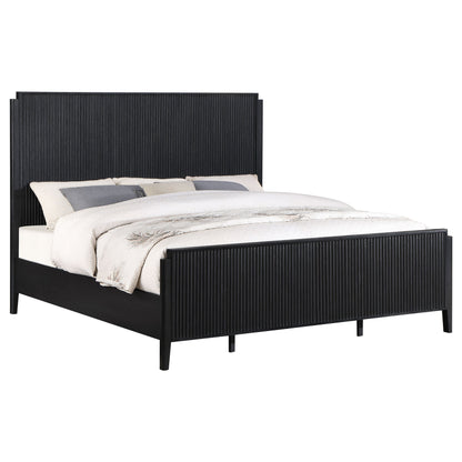 Brookmead Wood  Panel Bed Black