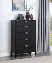 Cómoda de dormitorio Brookmead de 5 cajones, color negro