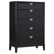 Cómoda de dormitorio Brookmead de 5 cajones, color negro