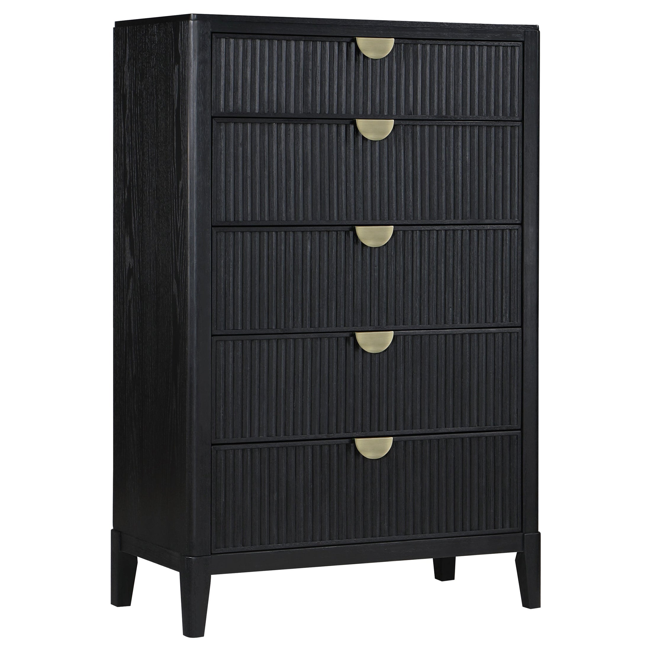 Cómoda de dormitorio Brookmead de 5 cajones, color negro