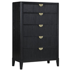 Cómoda de dormitorio Brookmead de 5 cajones, color negro