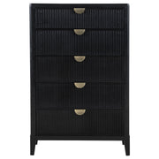 Cómoda de dormitorio Brookmead de 5 cajones, color negro