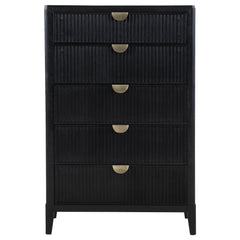 Cómoda de dormitorio Brookmead de 5 cajones, color negro