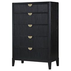 Cómoda de dormitorio Brookmead de 5 cajones, color negro