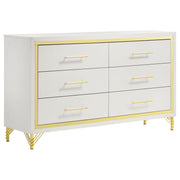 Conjunto de dormitorio Lucia beige y blanco