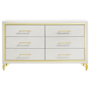 Conjunto de dormitorio Lucia beige y blanco