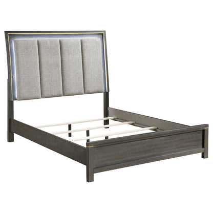 Kieran Wood California King LED Panel Bed Grey