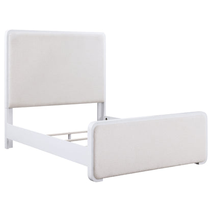 Anastasia Upholstered Panel Bed Pearl White