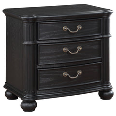 Mesita de noche Celina de 3 cajones negra